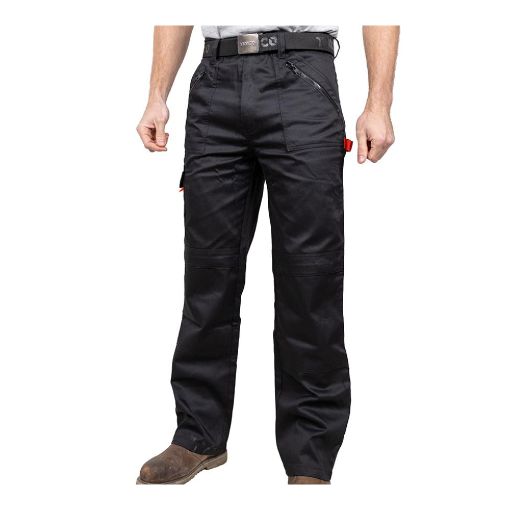 This is an image of Timco - Yardsman Trousers - Black W38 L32 (1 Each Bag) YTBK3832