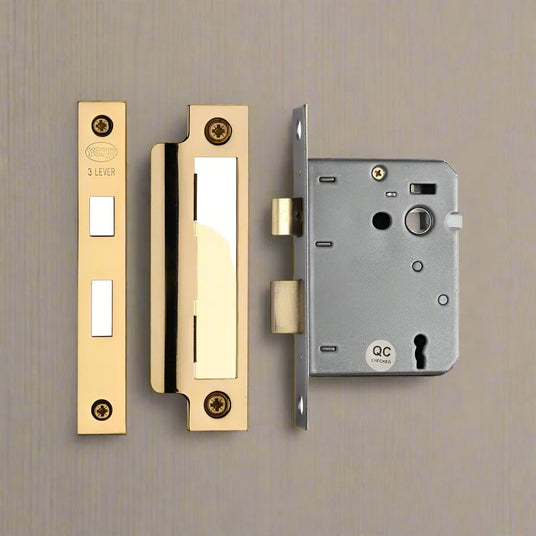 York - 3 Lever Sash Lock 3inch PB