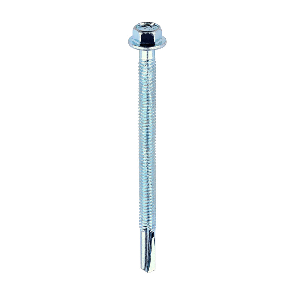 This is an image of Timco - Metal Construction Heavy Section Screws - Hex - Self-Drilling - Zinc 5.5 x 80mm - (100 PCS Box) ZH80B