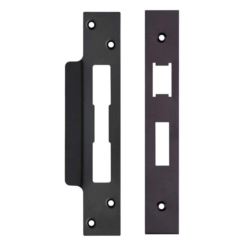 High quality image of the Zoo Hardware - Spare Acc Pk for UK Sash Locks - *BLANK* - contains Forend, Strike and Fixing Screws - Black | Sku. zlap10bpcb | available to order from Trade Door Handles.