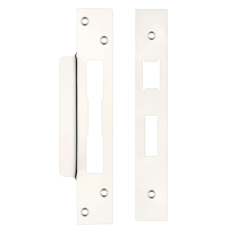 High quality image of the Zoo Hardware - Spare Acc Pk for UK Sash Locks - *BLANK* - contains Forend, Strike and Fixing Screws - Polished Nickel | Sku. zlap10bpn | available to order from Trade Door Handles.
