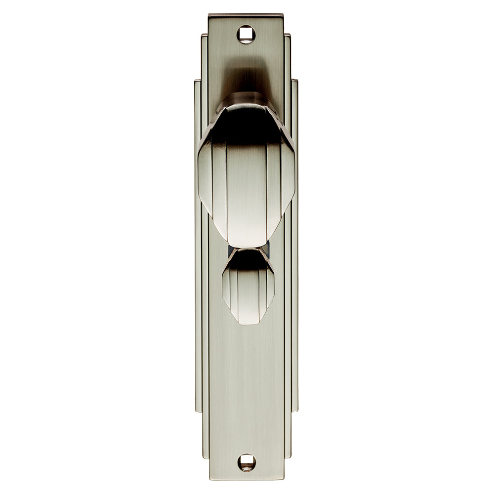 High quality image of Carlisle Brass - Art Deco Knob on WC Backplate - Satin Nickel | Sku. adr023sn | Trade Door Handles.