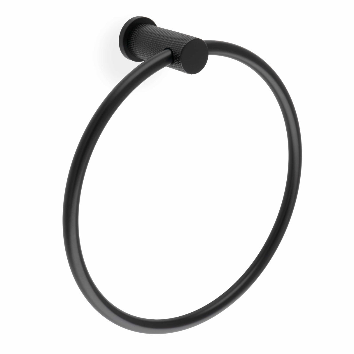 Alexander & Wilks Accessories Matt Black / Towel Rings Alexander & Wilks - Brunel Diamond Knurled Towel Ring - Black