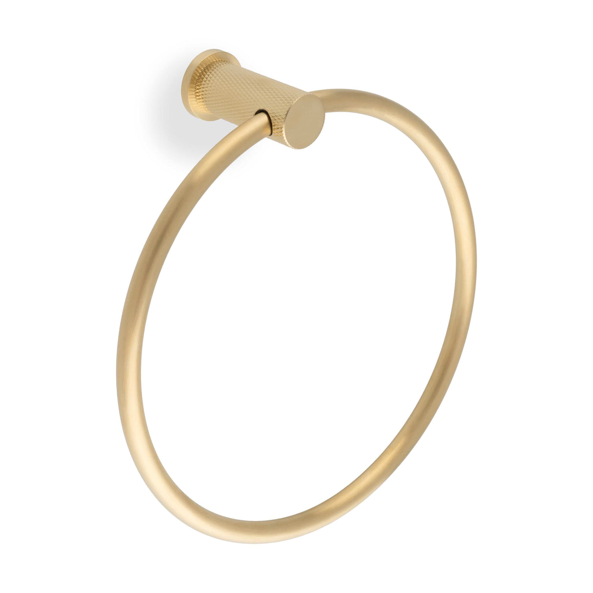 Alexander & Wilks Accessories Brass PVD / Towel Rings Alexander & Wilks - Brunel Diamond Knurled Towel Ring - Satin Brass PVD