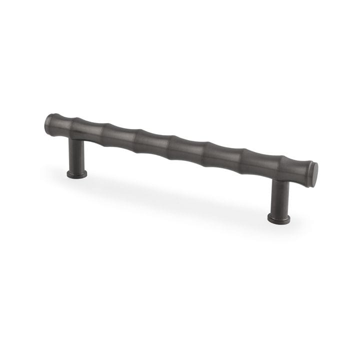 Alexander & Wilks Cabinet Hardware Dark Bronze PVD / Cabinet Pull Handles / 128mm Alexander & Wilks Crispin Bamboo T-bar Cupboard Pull Handle - Dark Bronze PVD - 128mm Centres