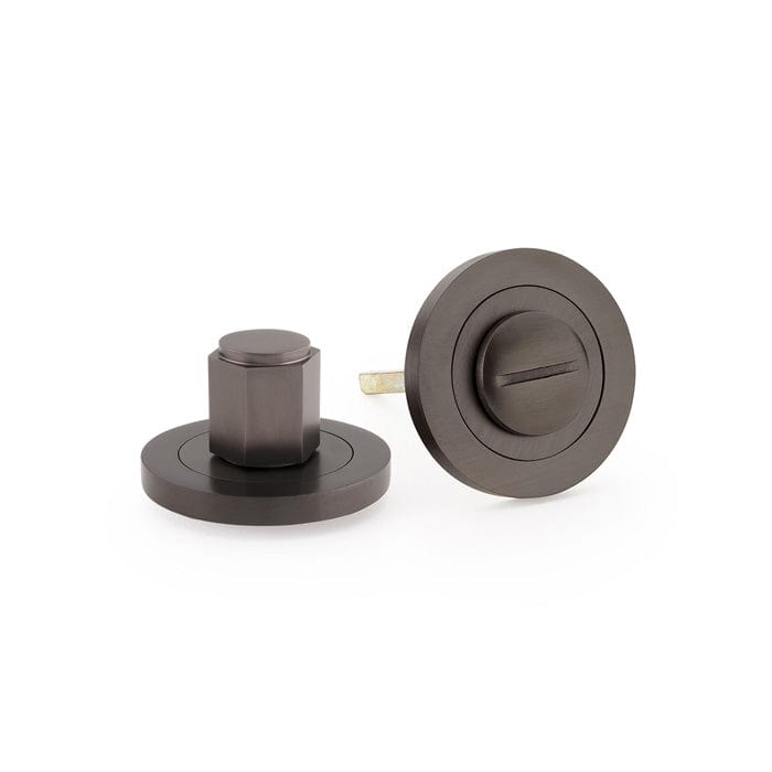 Alexander & Wilks Door Furniture Dark Bronze / Bathroom Turn & Release Alexander & Wilks - Hex Thumbturn and Release - Dark Bronze