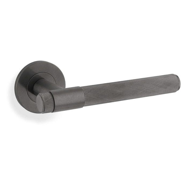 Alexander & Wilks Door Furniture Dark Bronze PVD / Door Handles on Rose Alexander & Wilks - Knurled Kingstone Lever on Round Rose - Dark Bronze PVD