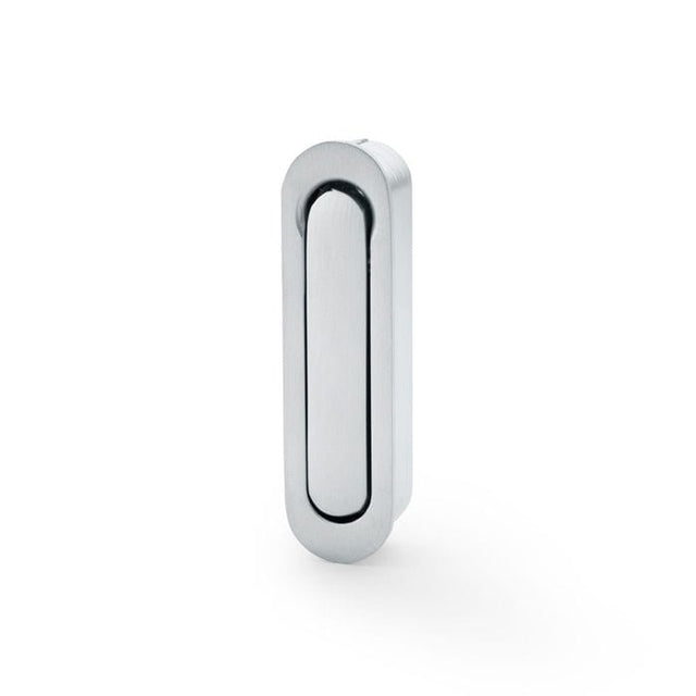 Alexander & Wilks Door Furniture Satin Chrome / Door Edge Pull / Radius Alexander & Wilks Radius Sliding Door Edge Pull - Satin Chrome
