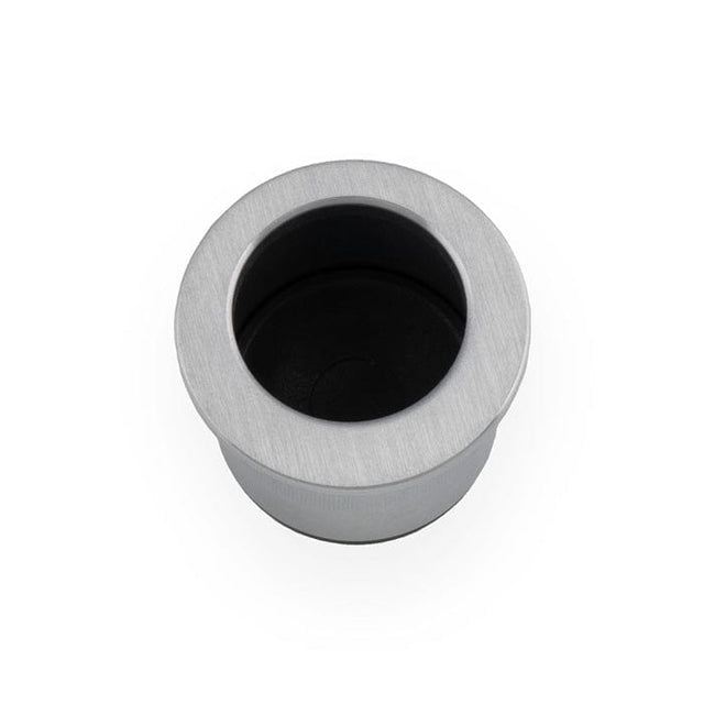 Alexander & Wilks Door Furniture Satin Chrome / Finger Edge Pull Alexander & Wilks - Round Sliding Door Finger Edge Pull-Satin Chrome