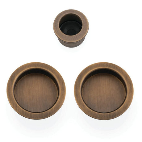 Alexander & Wilks Door Furniture Antique Brass / Flush Pull Alexander & Wilks - Sliding door pull kit-Antique Brass