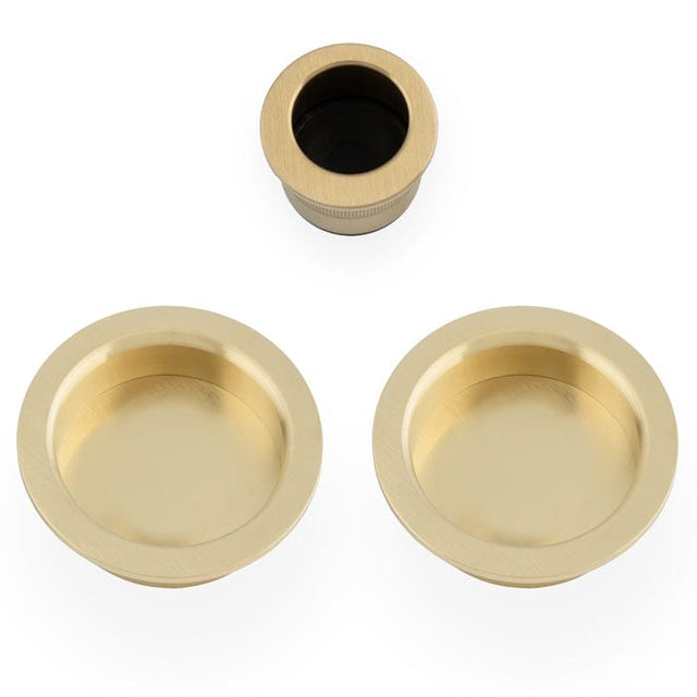 Alexander & Wilks Door Furniture Satin Brass PVD / Flush Pull Alexander & Wilks - Sliding door pull kit-Satin Brass PVD