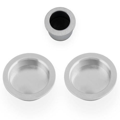 Alexander & Wilks Door Furniture Satin Chrome / Flush Pull Alexander & Wilks - Sliding door pull kit-Satin Chrome