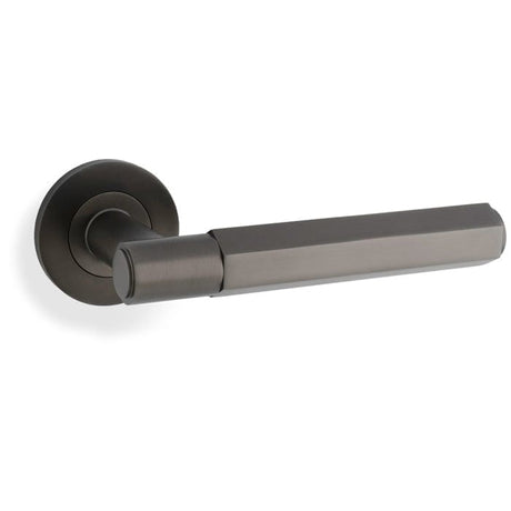 Alexander & Wilks Door Furniture Dark Bronze / Round Rose Alexander & Wilks - Spitfire Hex Lever on Round Rose - Dark Bronze