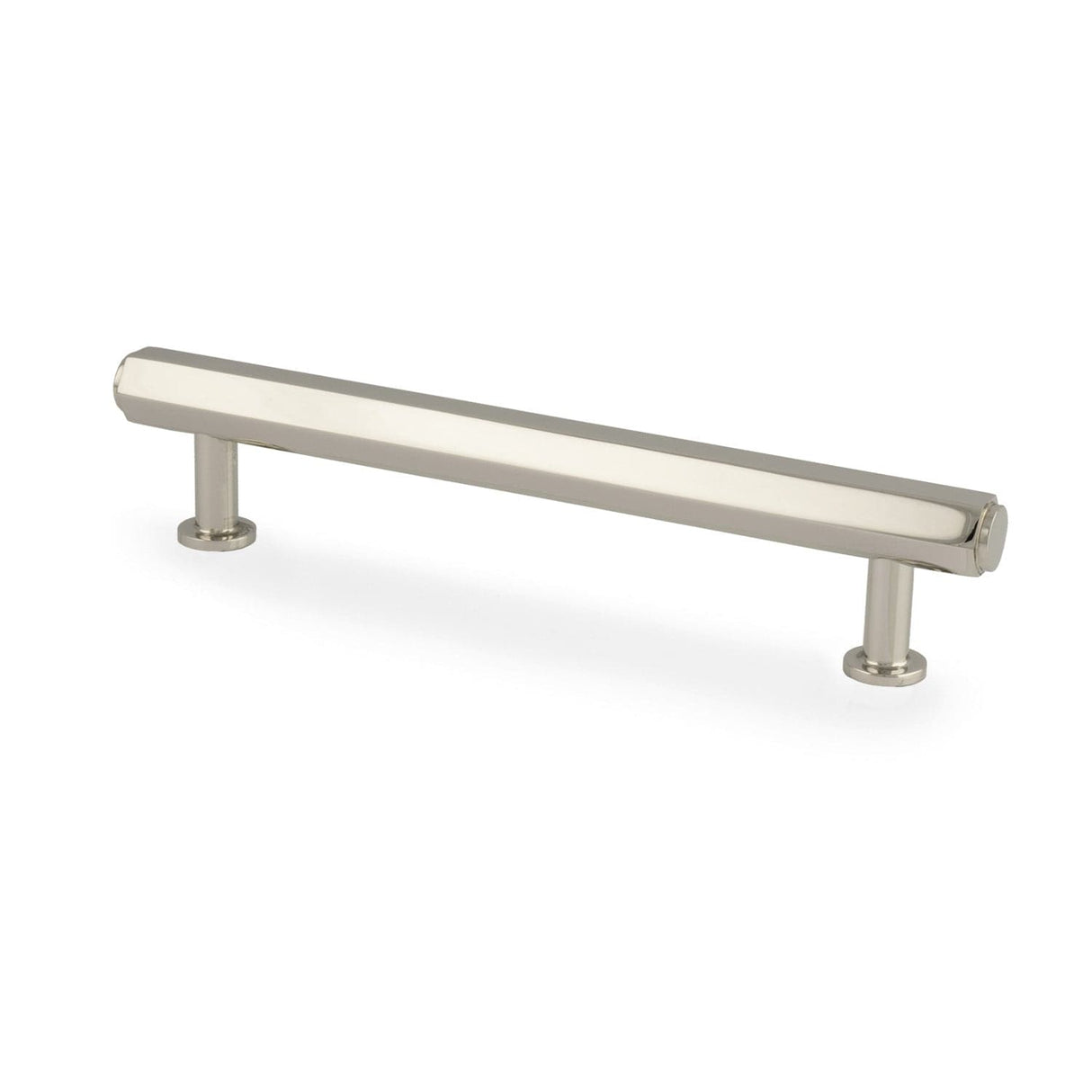 Alexander & Wilks Cabinet Hardware Polished Nickel / Cabinet Pull Handles / 128mm Alexander & Wilks - Vesper Hex T - Bar Cabinet Pull - Polished Nickel - 128mm C/C