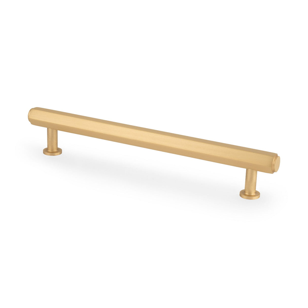 Alexander & Wilks Cabinet Hardware Satin Brass / Cabinet Pull Handles / 160mm Alexander & Wilks - Vesper Hex T - Bar Cabinet Pull - Satin Brass - 160mm C/C