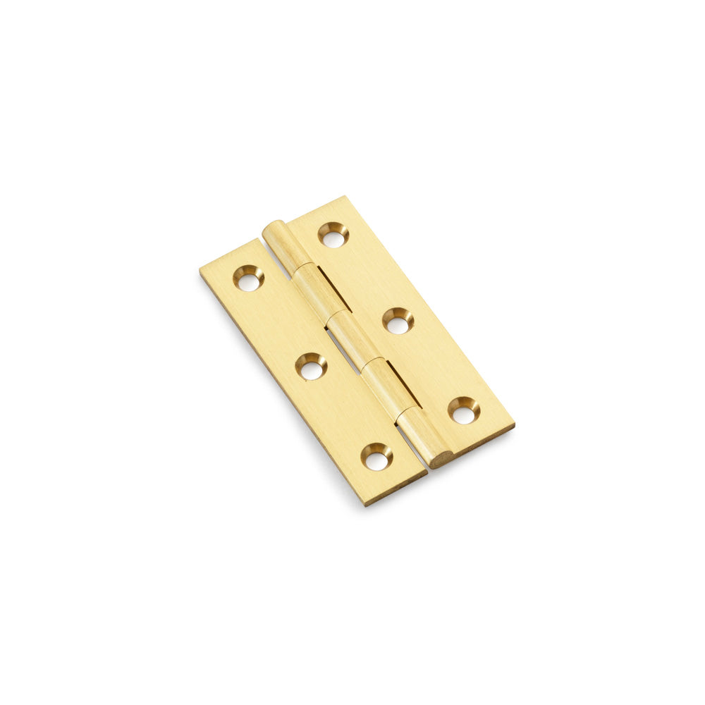 High quality image of Alexander & Wilks Heavy Pattern Solid Brass Cabinet Butt Hinge - Satin Brass - 2.5" | Sku. aw064-ch-sb | Trade Door Handles.