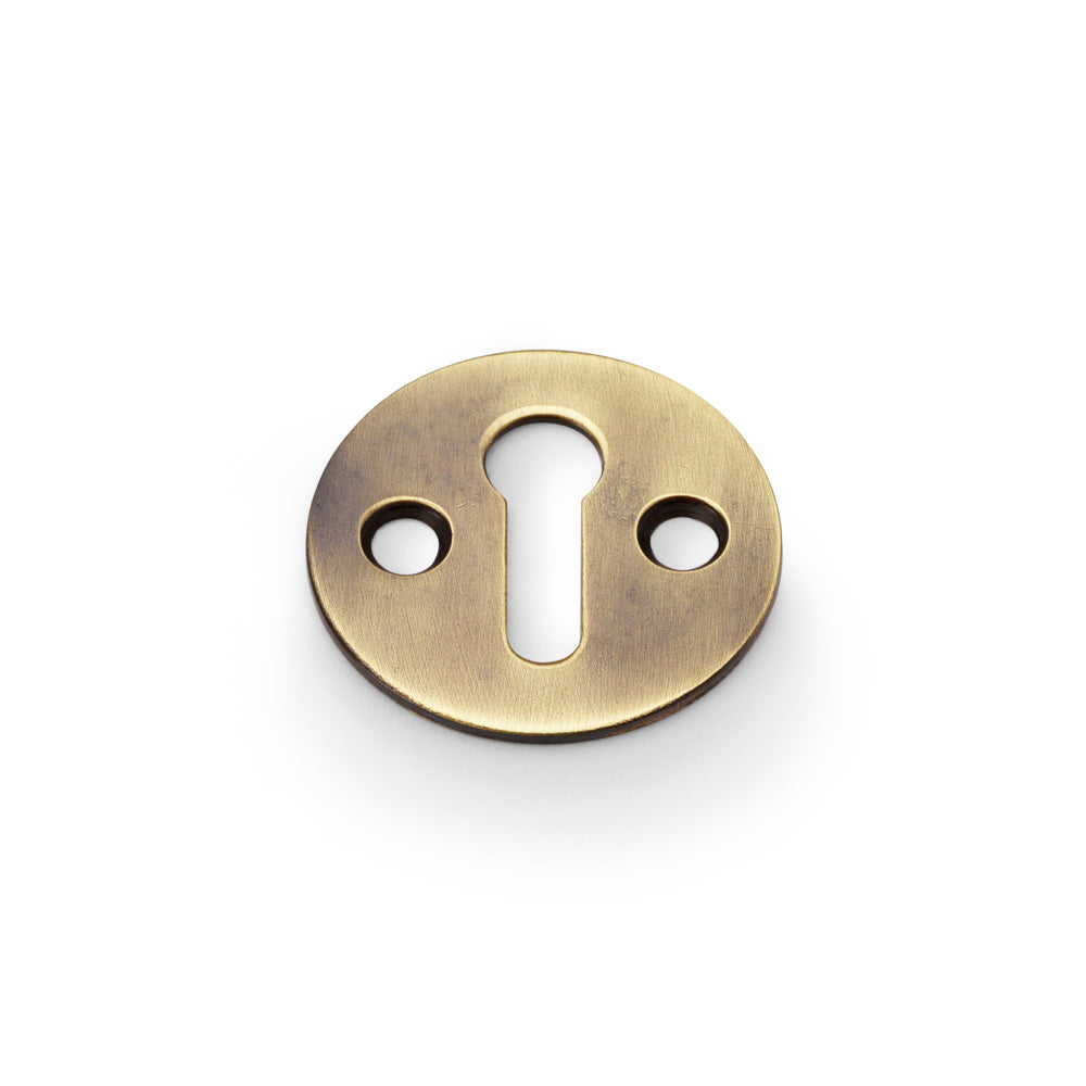 High quality image of Alexander & Wilks - Victorian Standard Profile Escutcheon - Antique Bronze | Sku. aw399abz | Trade Door Handles.