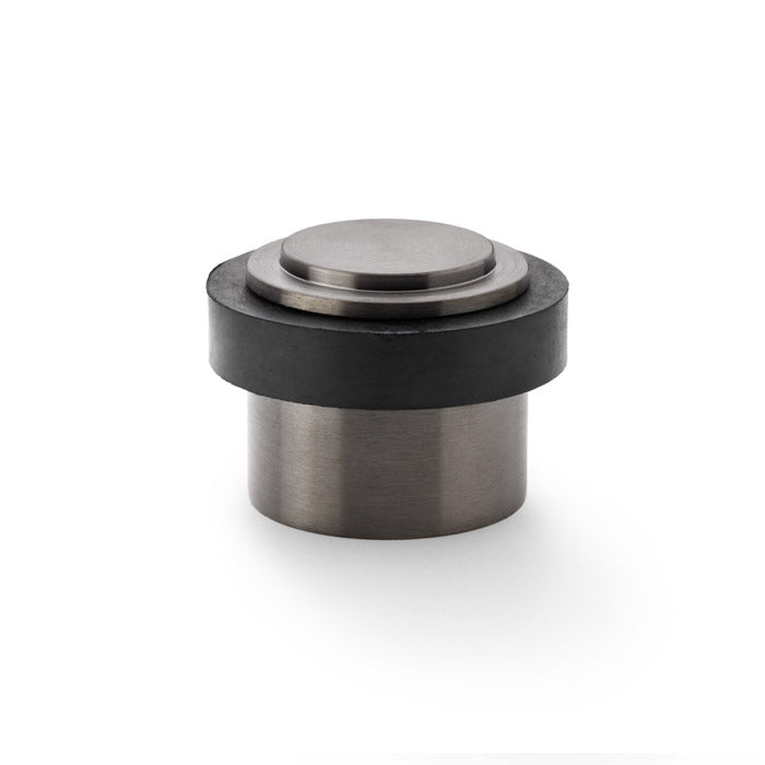 High quality image of Alexander & Wilks - Plain Floor Mounted Door Stop - Dark Bronze PVD | Sku. aw603dbzpvd | Trade Door Handles.