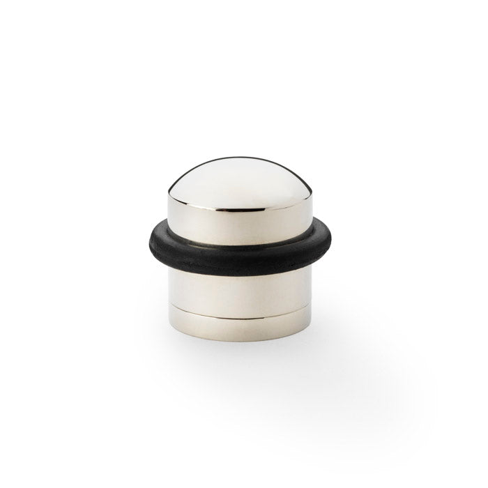 High quality image of Alexander & Wilks - Dome Top Floor Mounted Door Stop - Polished Nickel | Sku. aw638pn | Trade Door Handles.