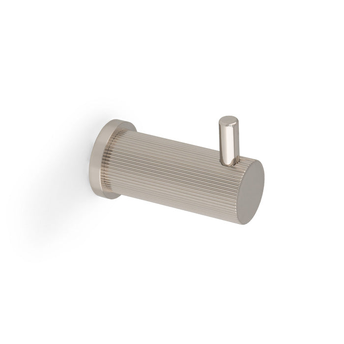 High quality image of Alexander & Wilks - Brunel Reeded Coat Hook - Polished Nickel PVD | Sku. aw776pnpvd | Trade Door Handles.