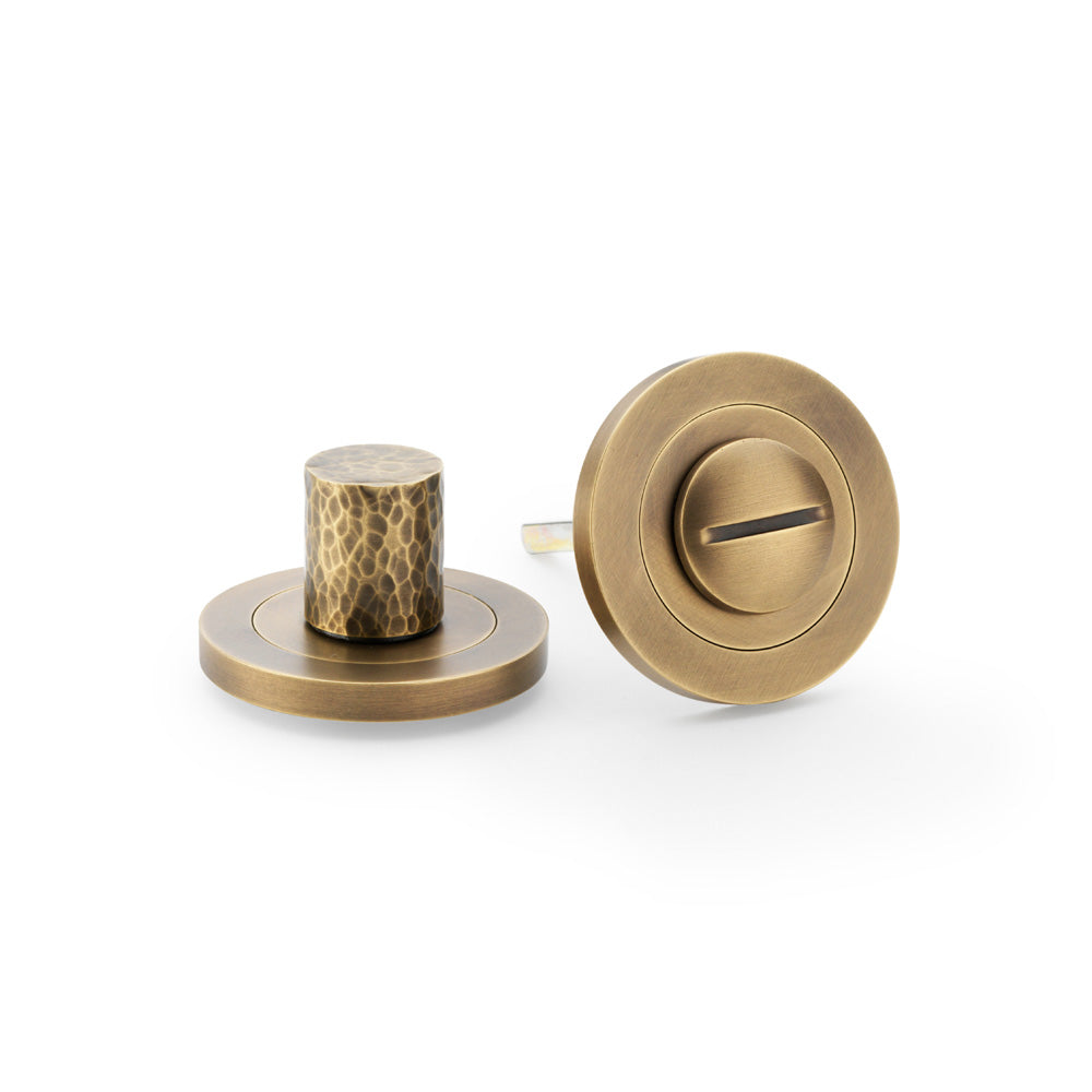 High quality image of Alexander & Wilks - Hammered Thumbturn and Release - Italian Brass | Sku. aw793ib | Trade Door Handles.