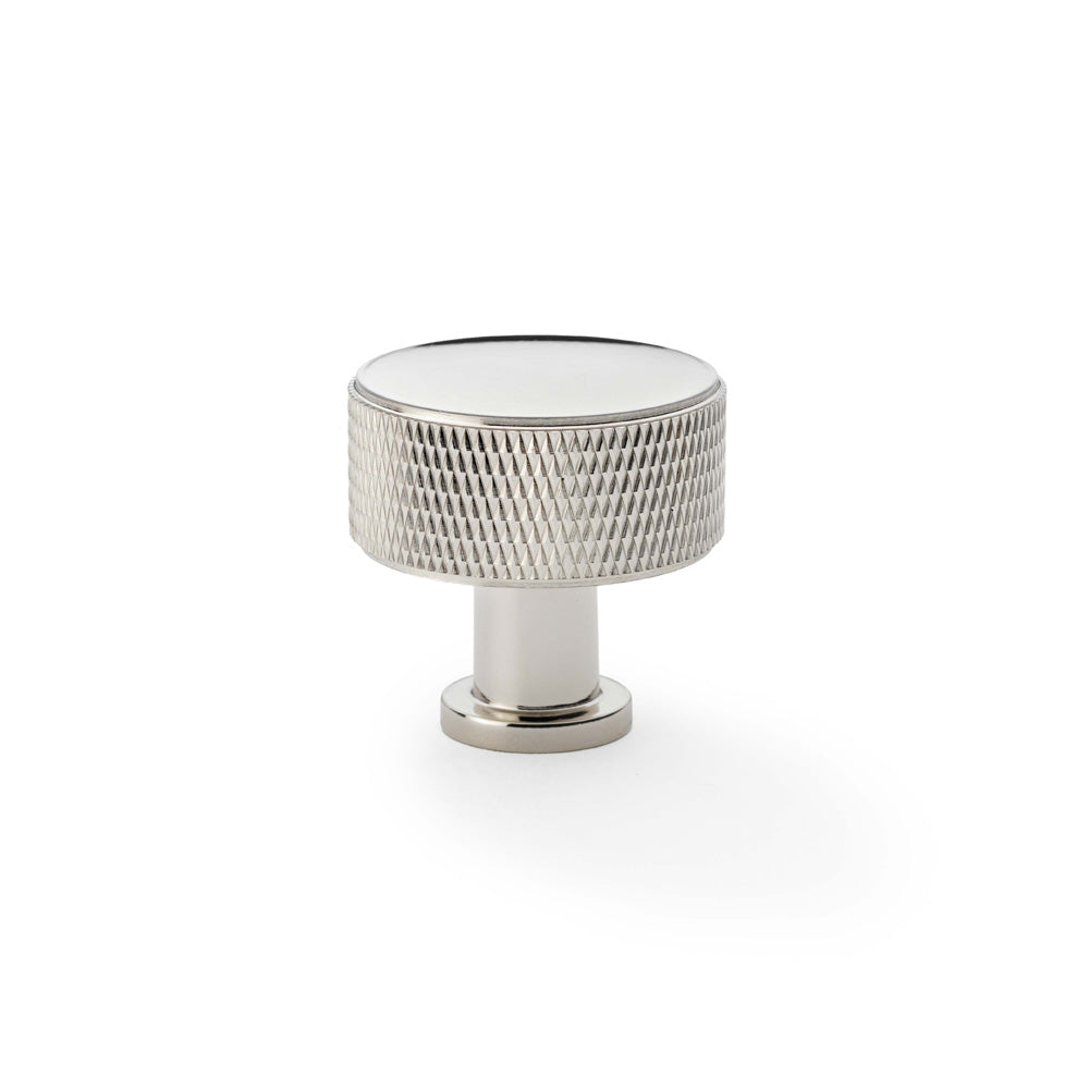 High quality image of Alexander & Wilks - Lucia Knurled Cabinet Knob 35mm Polished Nickel | Sku.AW807K-35-PNPVD | Trade Door Handles.