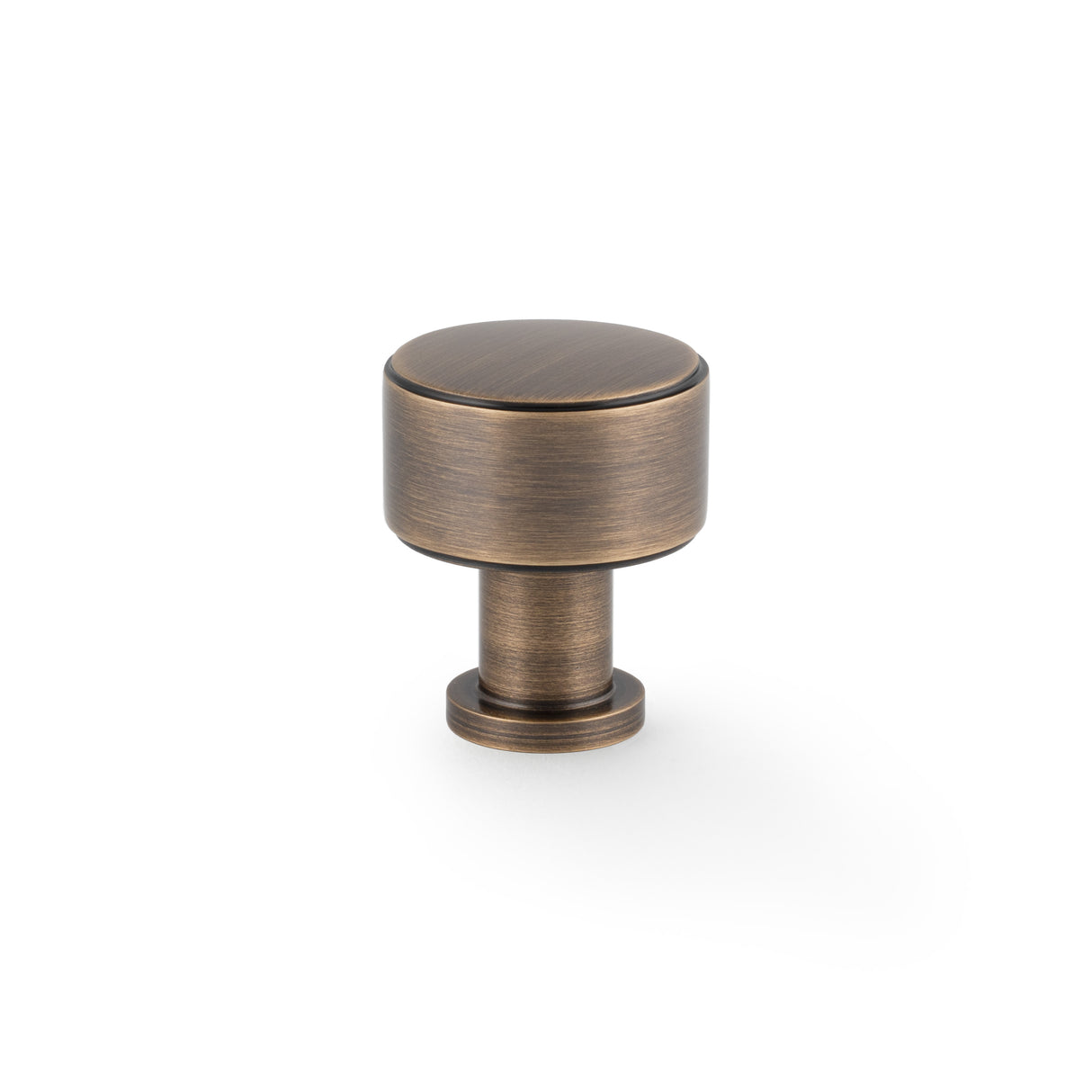 High quality image of Alexander & Wilks Lucia Plain Cabinet Knob-Antique Brass-29mm Dia. | Sku. AW807P-29-AB | Trade Door Handles.