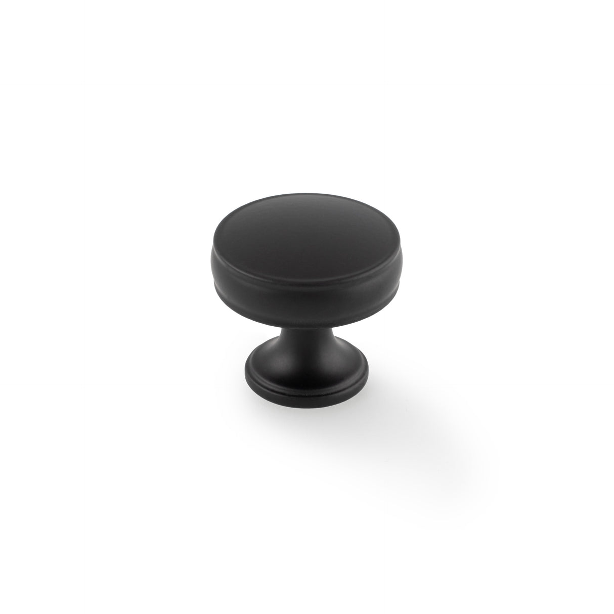High quality image of Alexander & Wilks Lynd Cupboard Knob-Black-32mm Dia. | Sku. AW808-32-BL | Trade Door Handles.