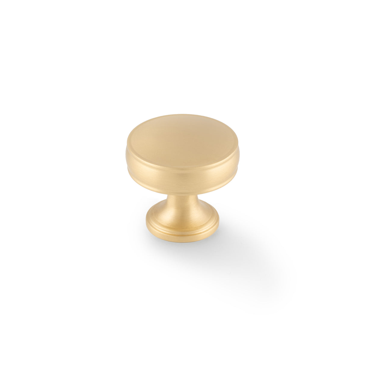 High quality image of Alexander & Wilks Lynd Cupboard Knob-Satin Brass-32mm Dia. | Sku. AW808-32-SB | Trade Door Handles.
