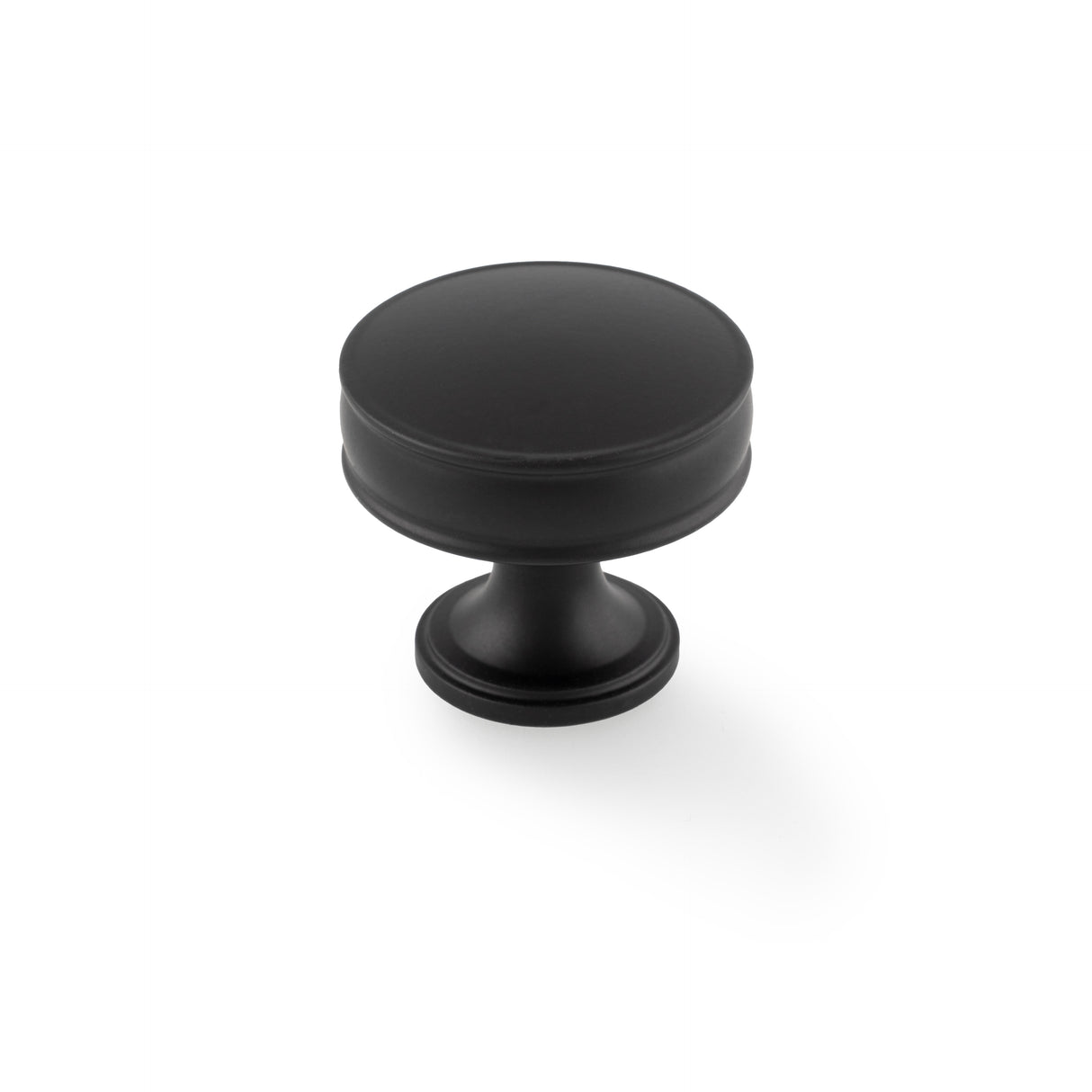 High quality image of Alexander & Wilks Lynd Cupboard Knob-Black-38mm Dia. | Sku. AW808-38-BL | Trade Door Handles.