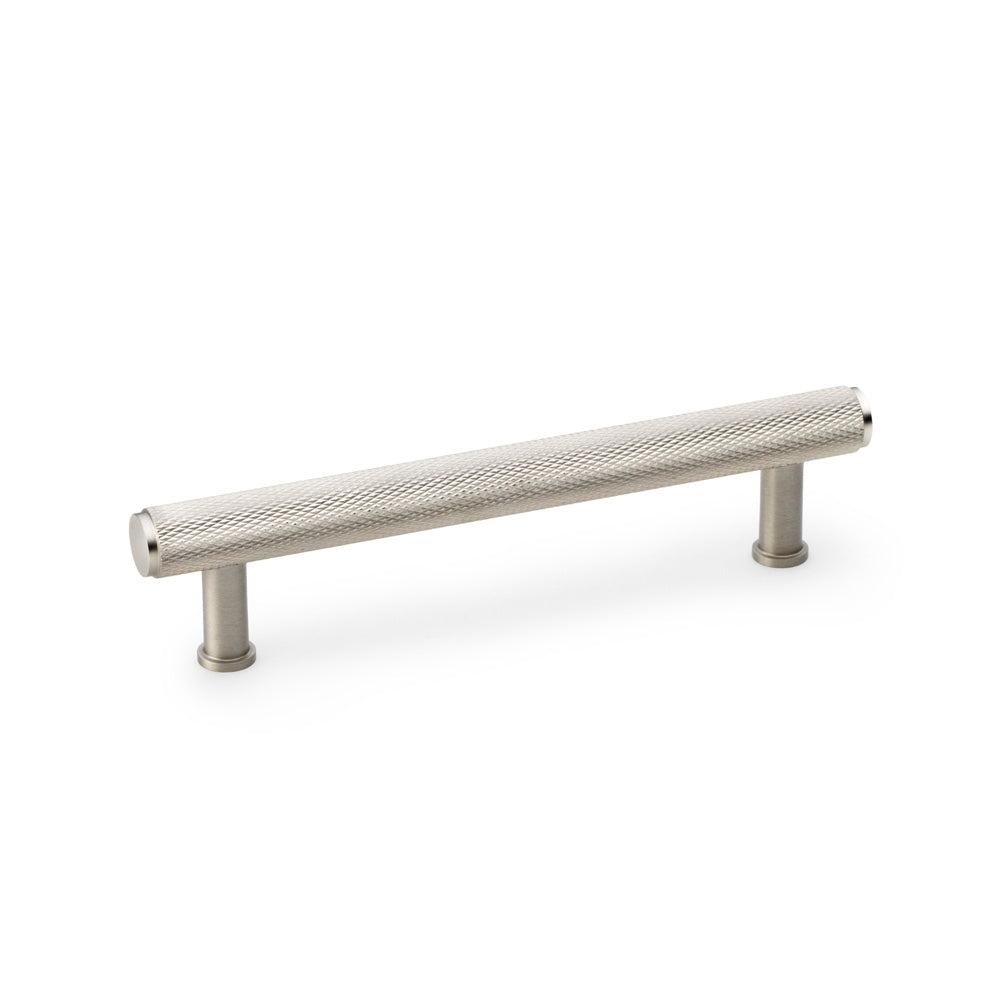 High quality image of Alexander & Wilks Crispin Knurled T-bar Cupboard Pull Handle - Satin Nickel - Centres 128mm | Sku. aw809-128-sn | Trade Door Handles.