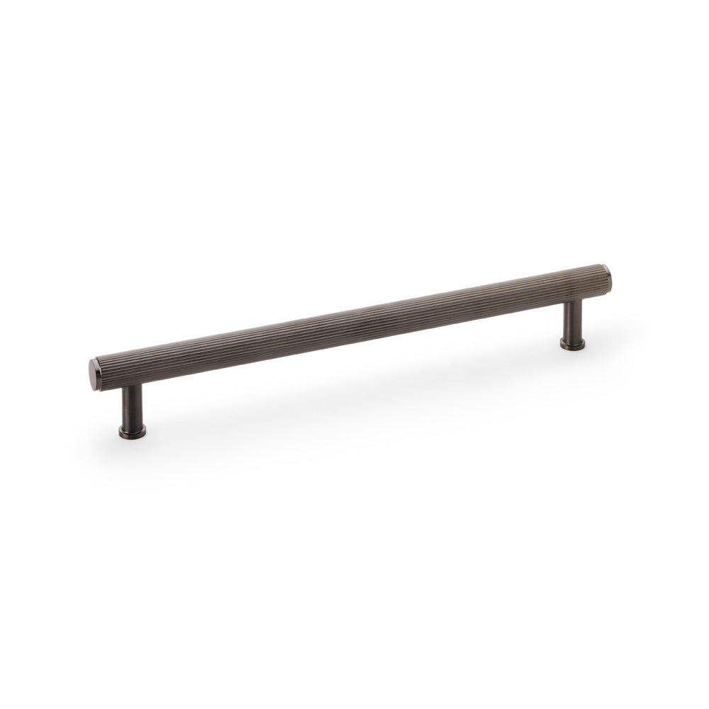 High quality image of Alexander & Wilks Crispin Reeded T-bar Cupboard Pull Handle - Dark Bronze PVD - 224mm | Sku. aw809r-224-dbzpvd | Trade Door Handles.