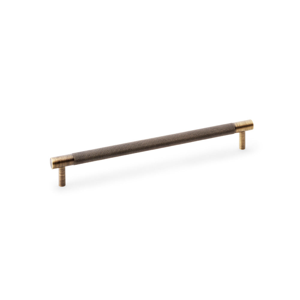 High quality image of Alexander & Wilks Brunel Knurled T-Bar Cupboard Handle - Antique Brass - Centres 224mm | Sku. aw810-224-ab | Trade Door Handles.