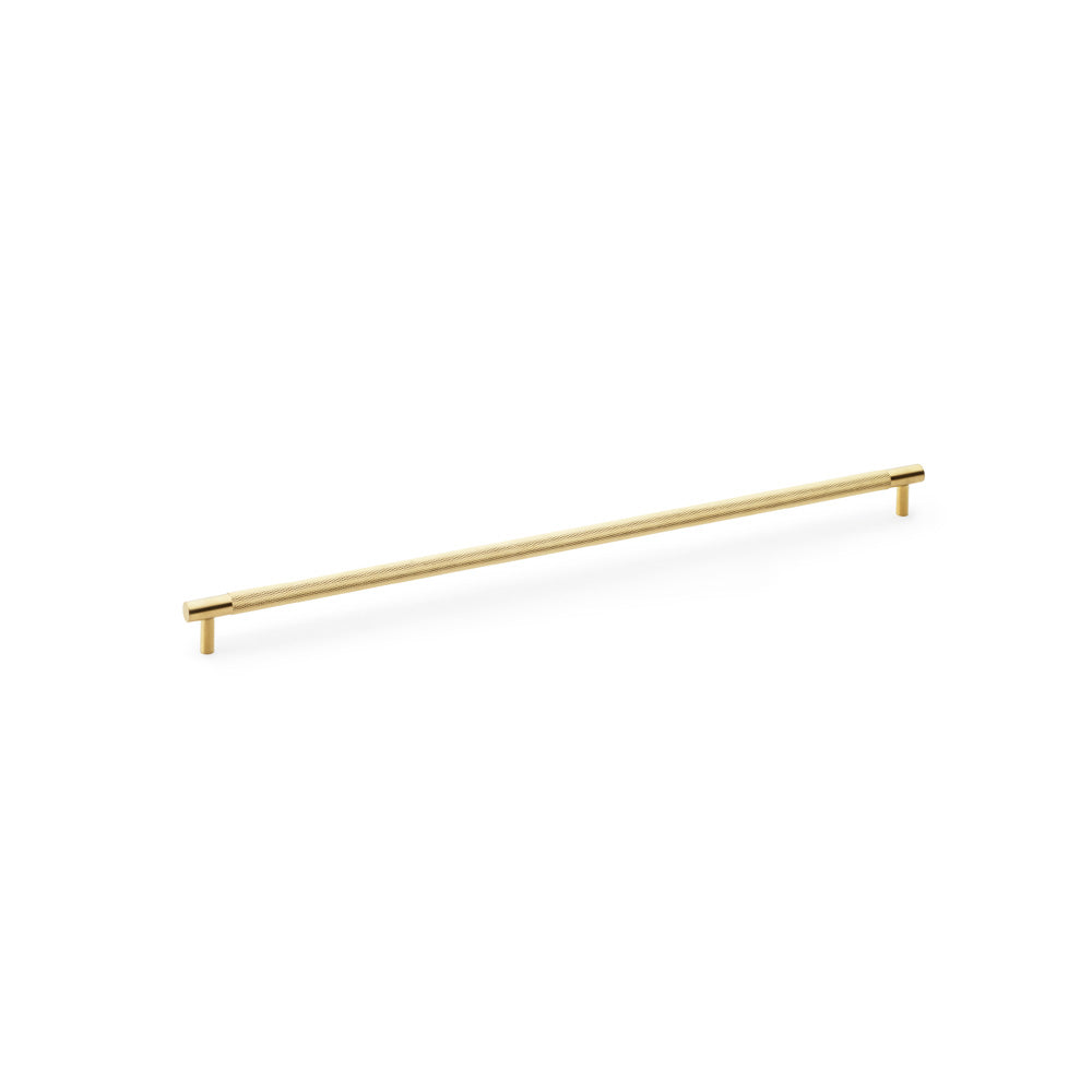 High quality image of Alexander & Wilks Brunel Knurled T-Bar Cupboard Handle - Satin Brass PVD - Centres 448mm | Sku. aw810-448-sbpvd | Trade Door Handles.