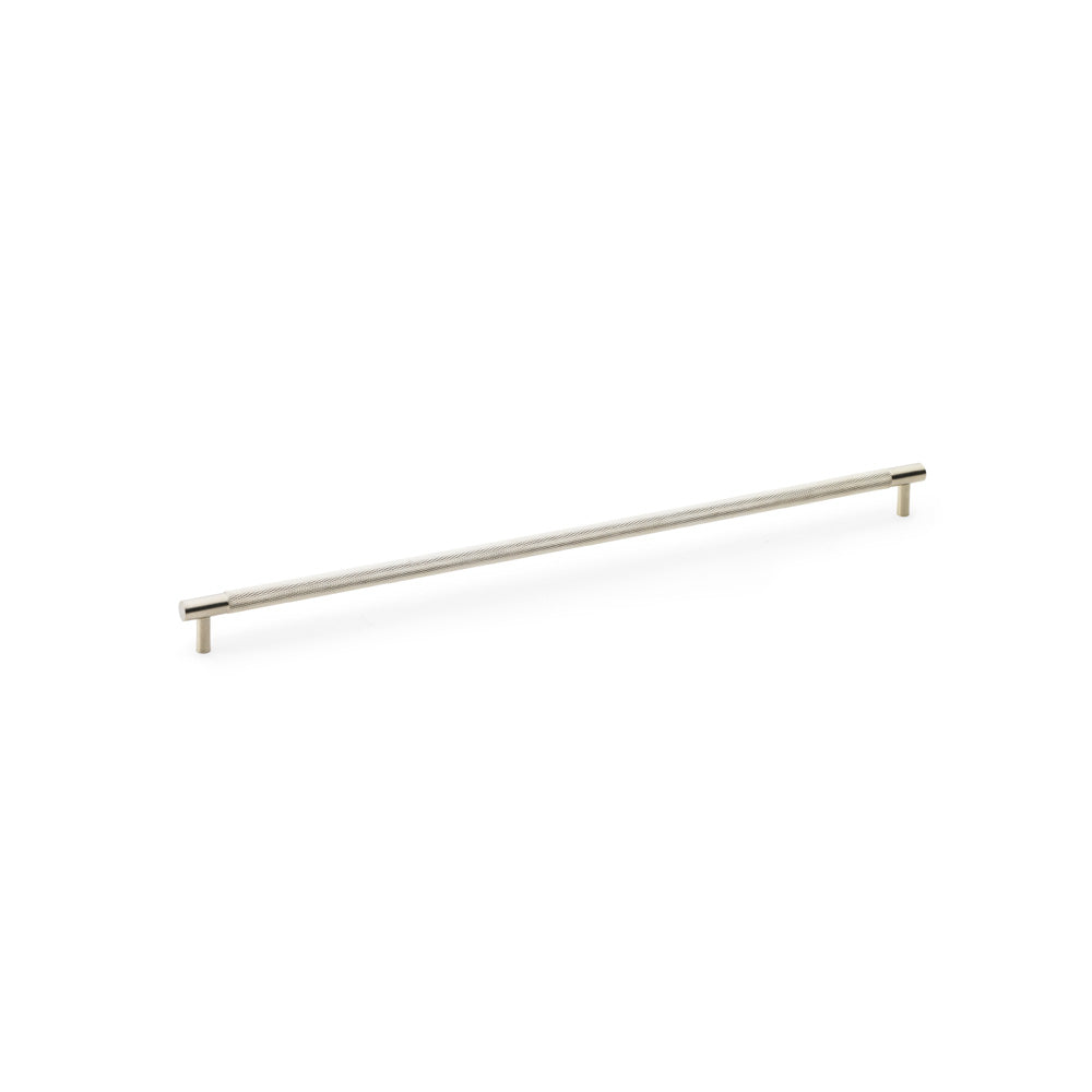 High quality image of Alexander & Wilks Brunel Knurled T-Bar Cupboard Handle - Satin Nickel - Centres 448mm | Sku. aw810-448-sn | Trade Door Handles.