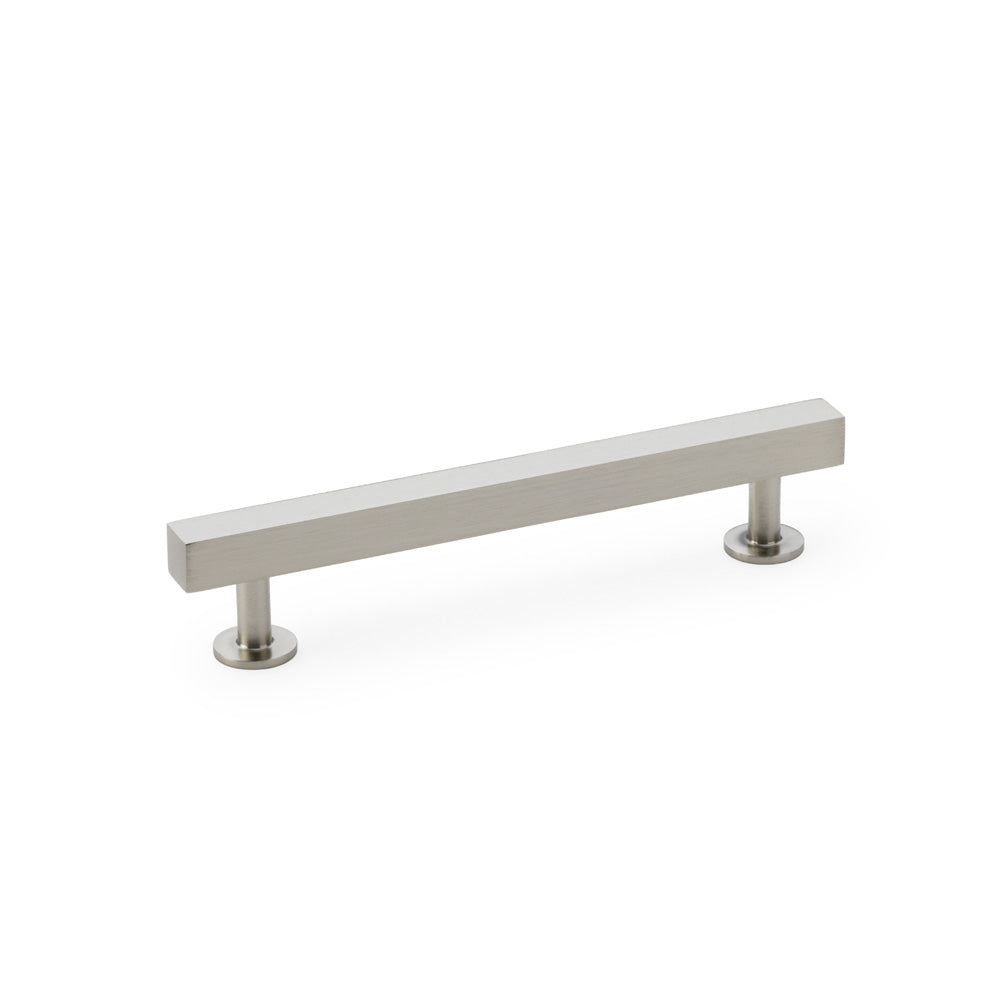High quality image of Alexander & Wilks Square T-Bar Cabinet Pull Handle - Satin Nickel - Centres 128mm | Sku. aw815-128-sn | Trade Door Handles.