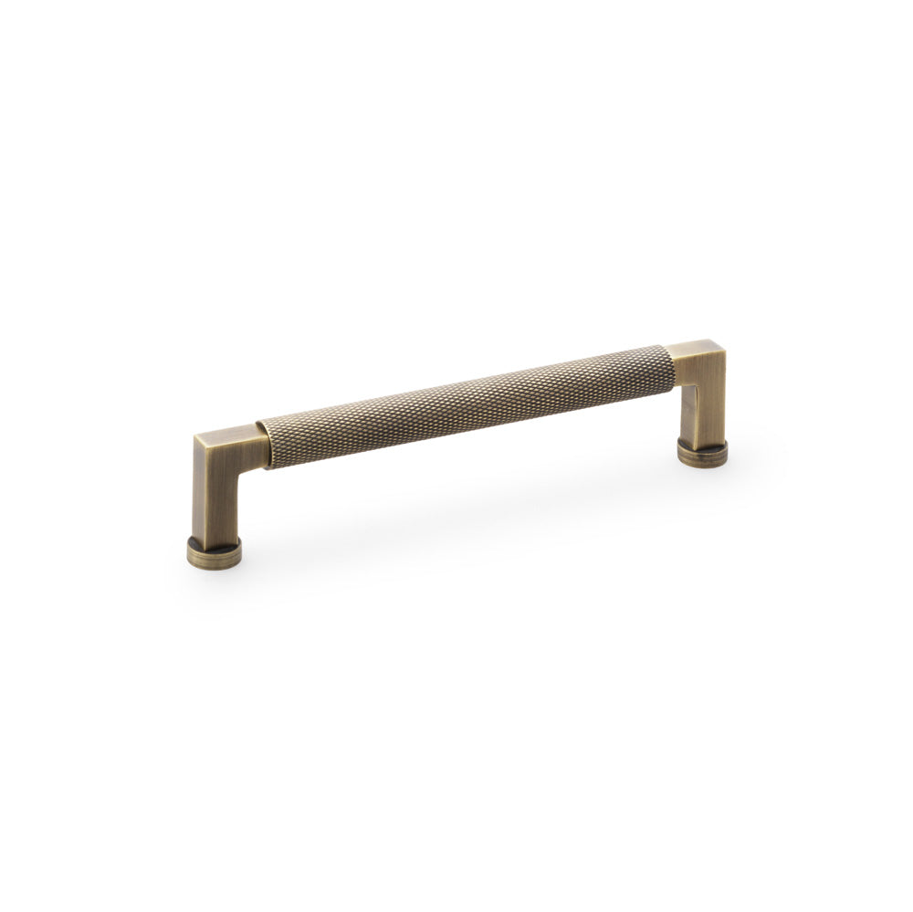 High quality image of Alexander & Wilks Camille Knurled Cabinet Pull Handle - Antique Brass | Sku. aw819-160-ab | Trade Door Handles.