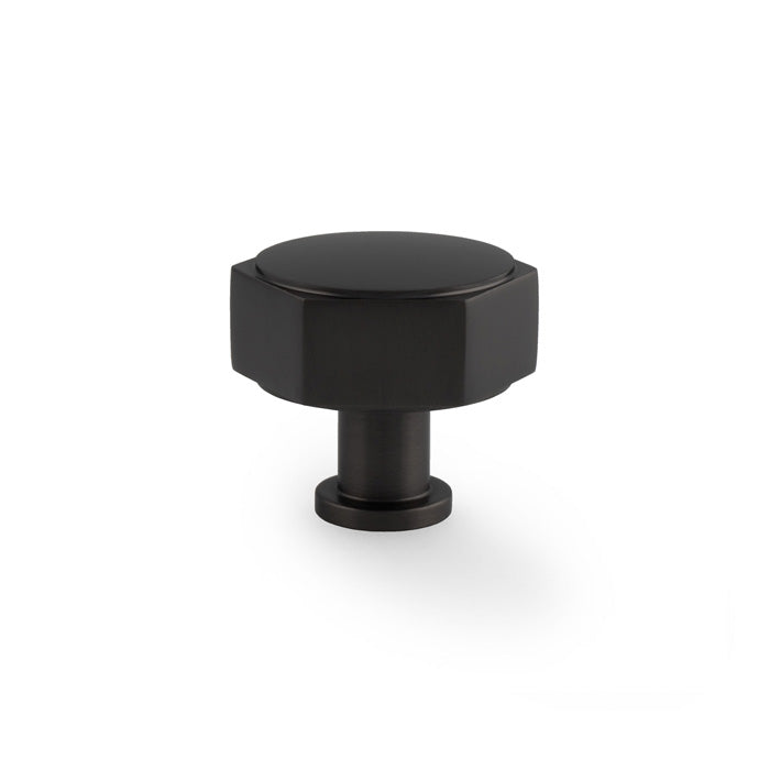 High quality image of Alexander & Wilks - Vesper Hex Cabinet Knob - Black | Sku. aw828-40-bl | Trade Door Handles.