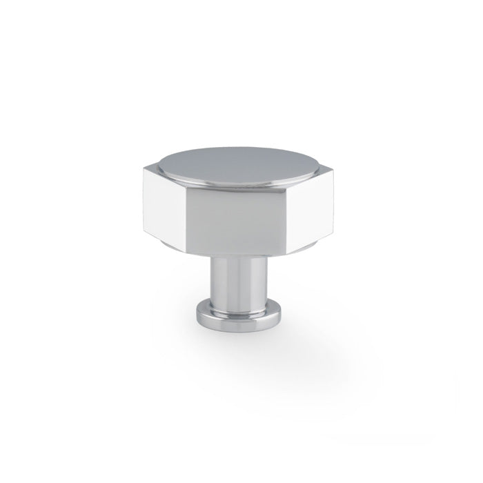 High quality image of Alexander & Wilks - Vesper Hex Cabinet Knob - Polished Chrome | Sku. aw828-40-pc | Trade Door Handles.