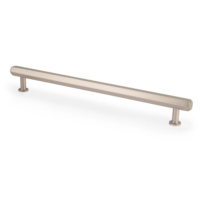 High quality image of Alexander & Wilks - Vesper Hex T - Bar Cabinet Pull - Satin Nickel - 224mm C/C | Sku. aw830-224-sn | Trade Door Handles.