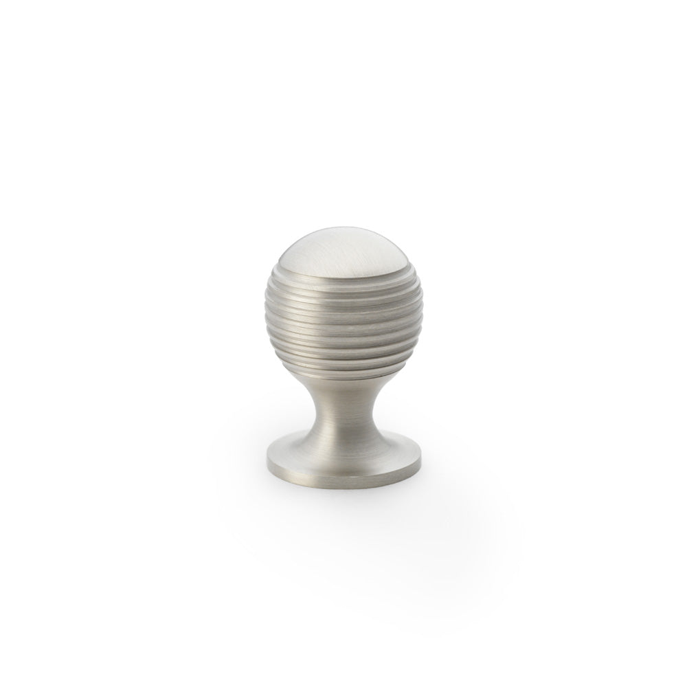 High quality image of Alexander & Wilks Caesar Cupboard Knob on Round Rose - Satin Nickel - 25mm | Sku. aw832-25-sn | Trade Door Handles.