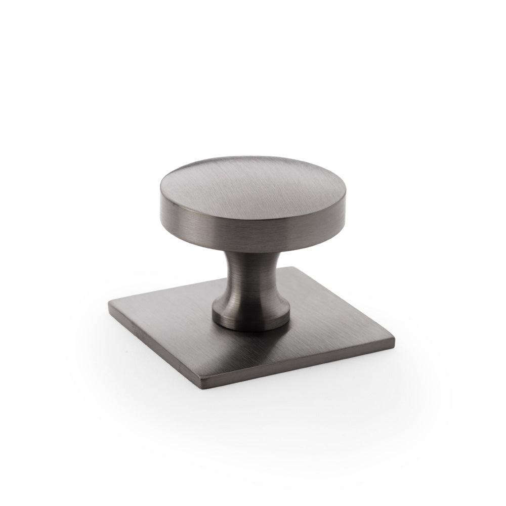 High quality image of Alexander & Wilks Bullion Cupboard Knob on Square Backplate - Dark Bronze PVD | Sku. aw835-38-dbzpvd | Trade Door Handles.
