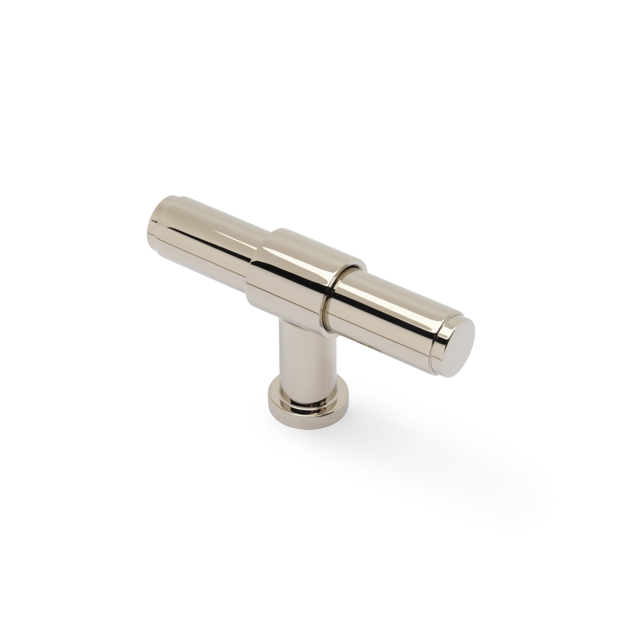 High quality image of Alexander & Wilks Kingston Plain T-Bar Cupboard Knob-Polished Nickel PVD | Sku. AW838P-80-PNPVD | Trade Door Handles.