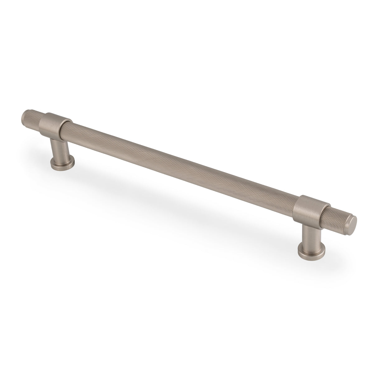 High quality image of Alexander & Wilks Kingston Knurled Pull Handle-Satin Nickel PVD-224mm c/c | Sku. AW839-224-SNPVD | Trade Door Handles.