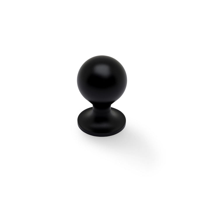 High quality image of Alexander & Wilks Plain Caesar Cabinet Knob-Black-25mm | Sku. AW844-25-BL | Trade Door Handles.