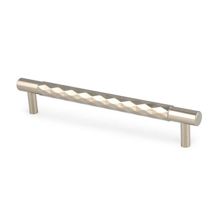 This is an image showing Alexander & Wilks Diamond Cut Cabinet Pull Handle - 160mm C/C - Polished Nickel PVD - AW846-160-PNPVD available to order from Trade Door Handles in Kendal, quick delivery and discounted prices.