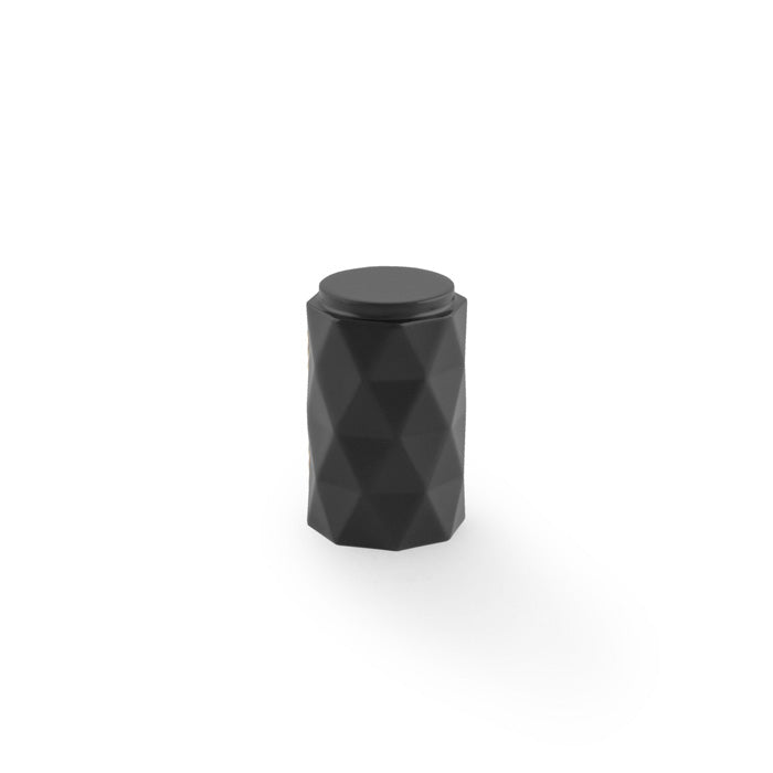 High quality image of Alexander & Wilks Diamond Cut Cylinder Cabinet Knob - 30mm - Black | Sku. aw847-30-bl | Trade Door Handles.