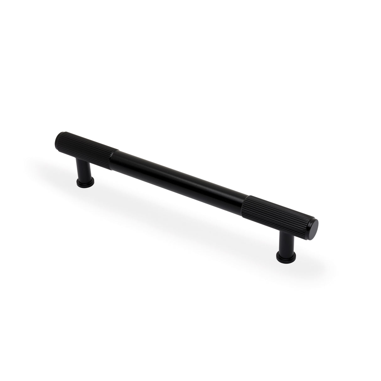 High quality image of Alexander & Wilks - Washington Reeded End Cabinet Pull-Black-160mm | Sku.AW854R-160-BL | Trade Door Handles.