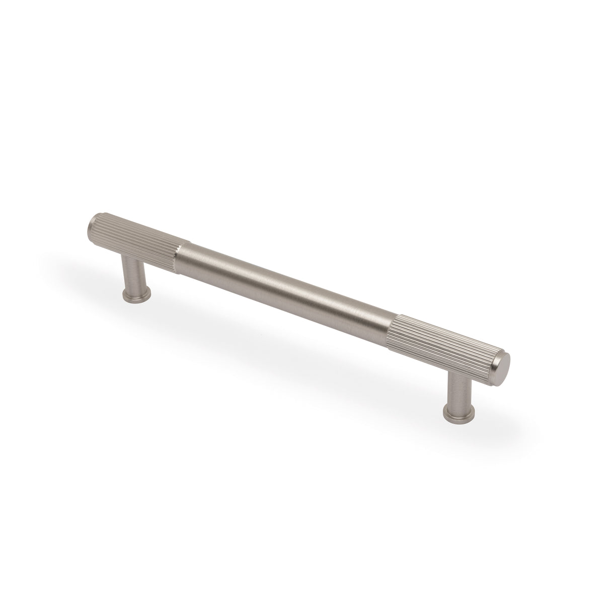 High quality image of Alexander & Wilks - Washington Reeded End Cabinet Pull-Satin Nickel-160mm | Sku. aw854r-160-sn | Trade Door Handles.