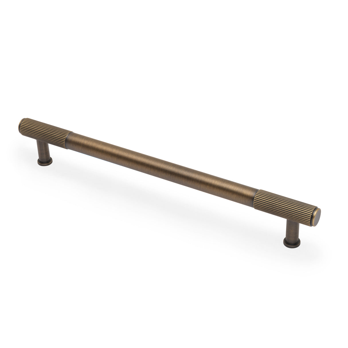 High quality image of Alexander & Wilks - Washington Reeded End Cabinet Pull-Antique Brass-224mm | Sku.AW854R-224-AB | Trade Door Handles.